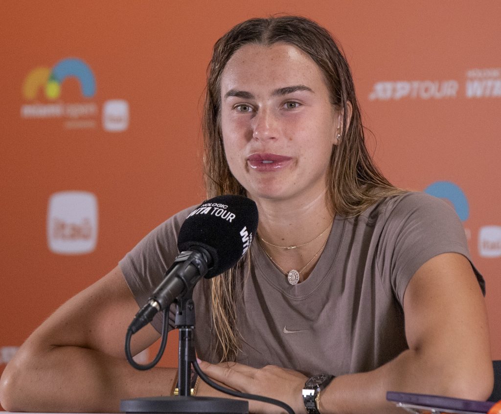 Aryna Sabalenka durante il Miami Open 2025