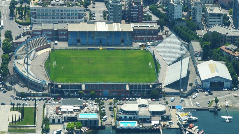 Veduta aerea dello stadio Giuseppe Sinigaglia di Como
