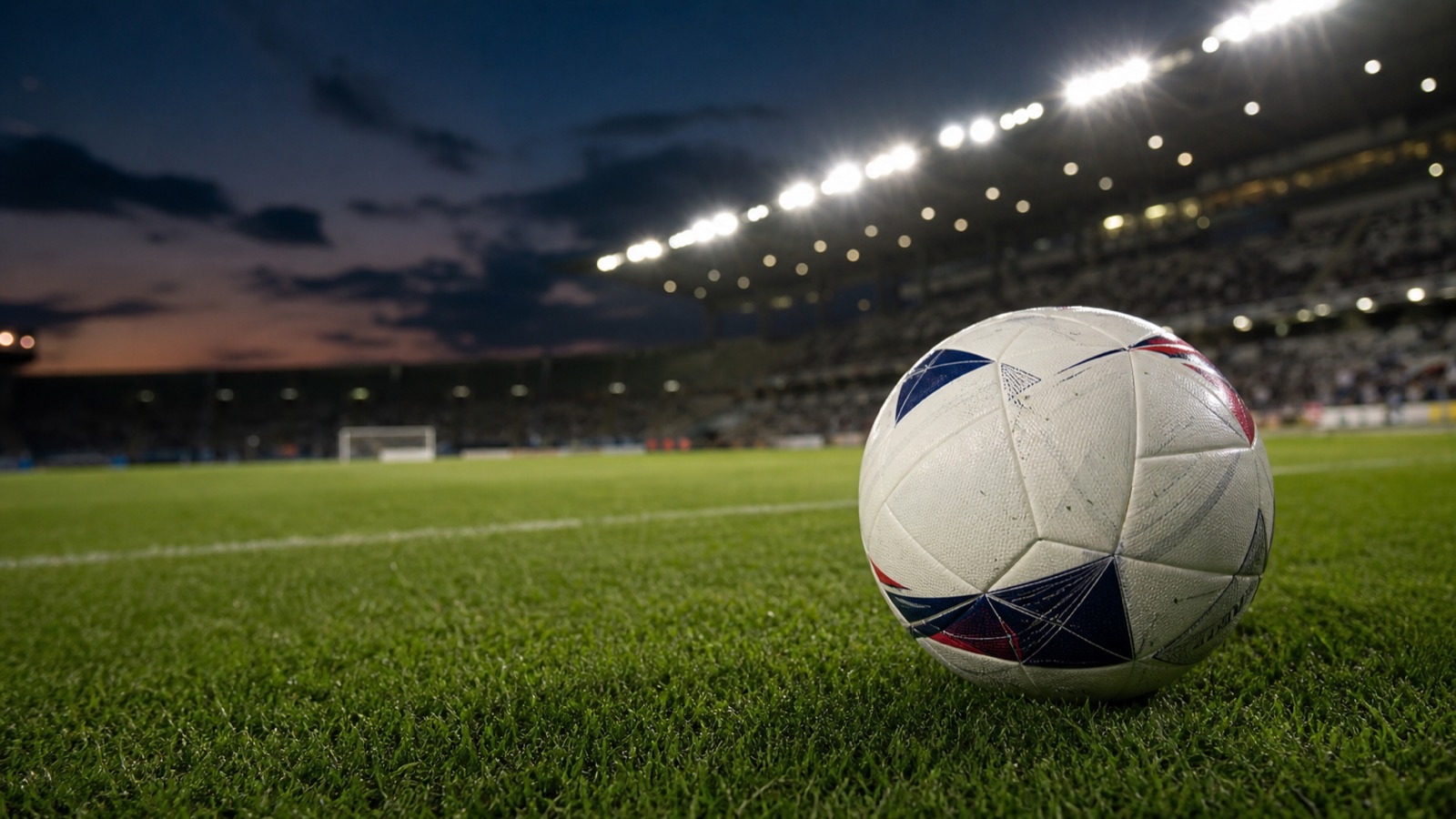 Pallone su un campo illuminato prima di Monza-Catanzaro