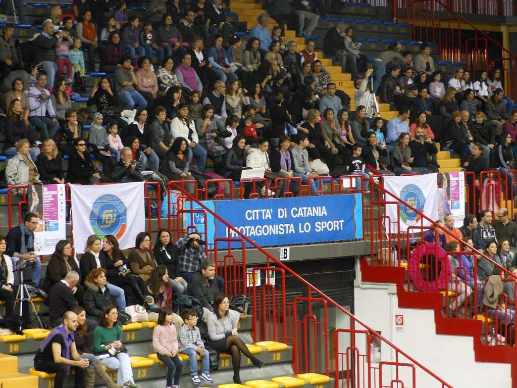 Tribune del PalaCatania, sede di Meta Catania-Came Treviso Gara 2