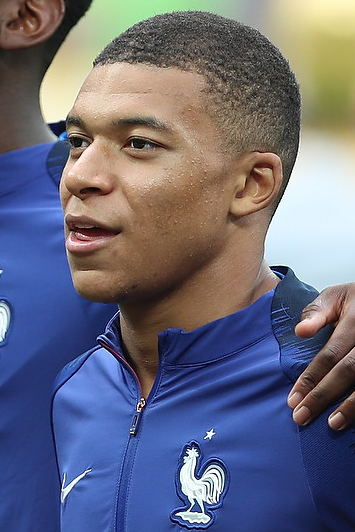 Kylian Mbappé con la Francia nel 2018