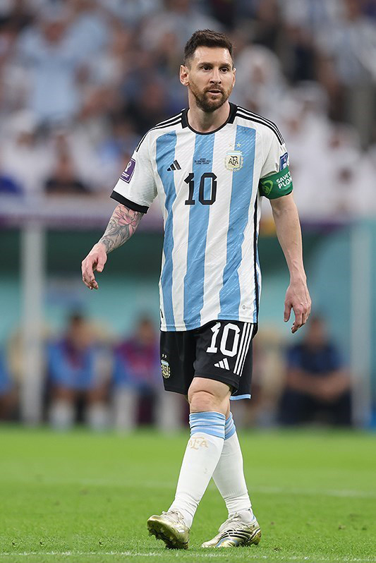 Lionel Messi con la maglia dell Argentina ai Mondiali