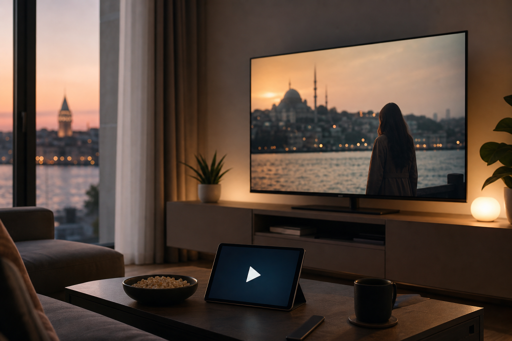Scena generica di visione in streaming per una serie drammatica turca