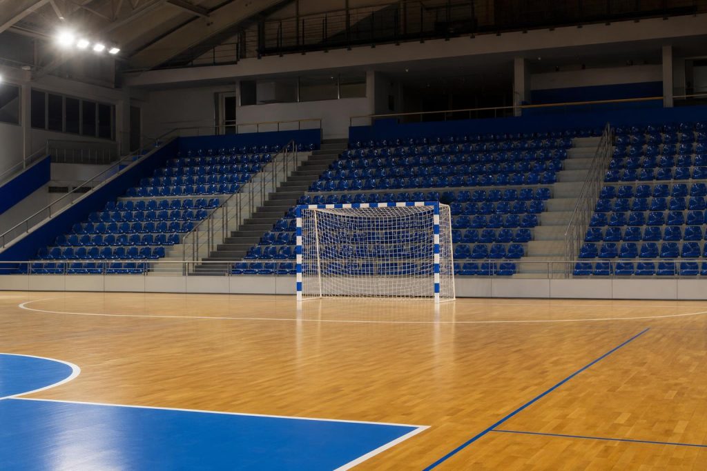 Campo indoor di futsal prima di Napoli Futsal-Sporting Sala Consilina Gara 2