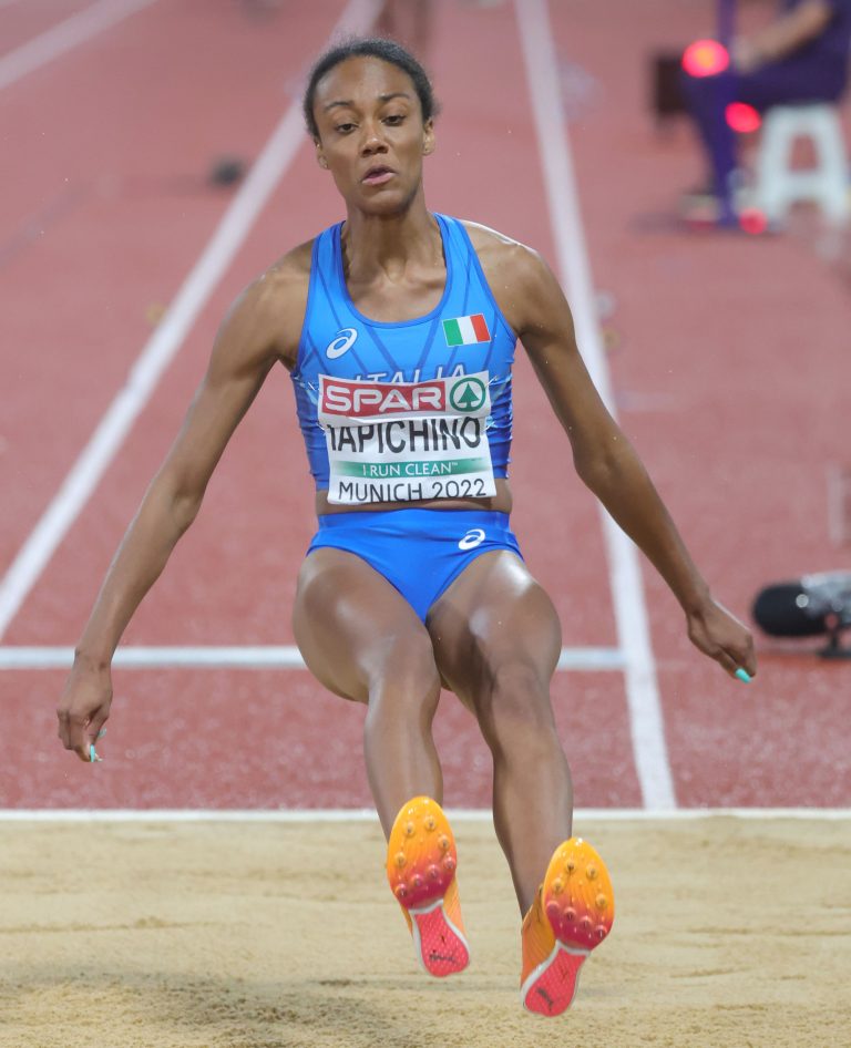 Larissa Iapichino nel salto in lungo agli Europei 2022