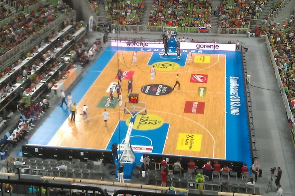 Arena Stozice a Lubiana durante una partita di basket