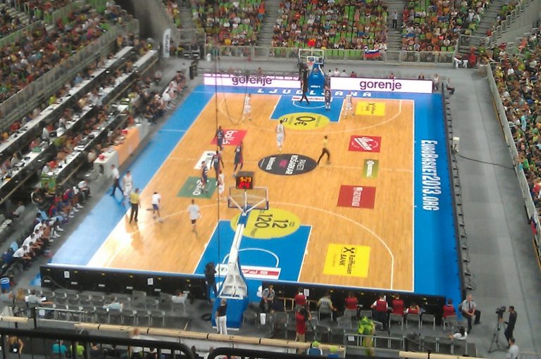 Arena Stožice a Lubiana durante una partita di basket