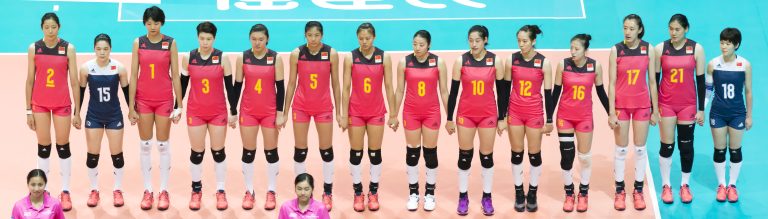 Nazionale cinese femminile di volley durante una competizione internazionale