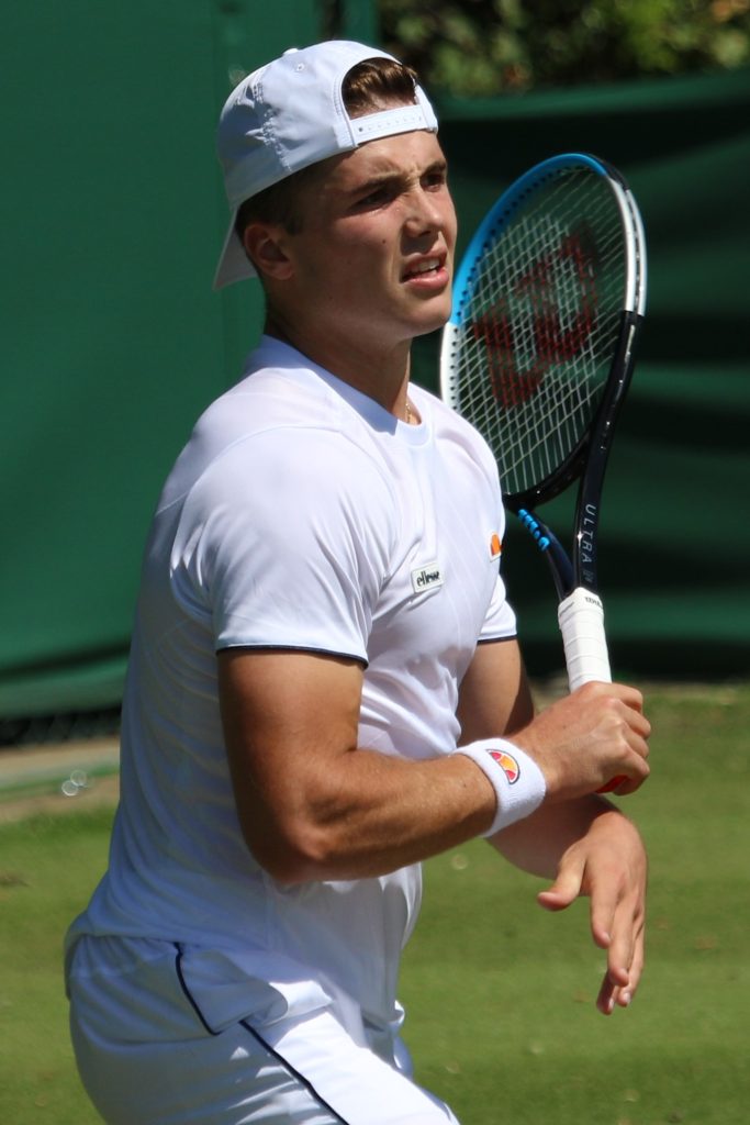 Arthur Fery in campo durante le qualificazioni di Wimbledon
