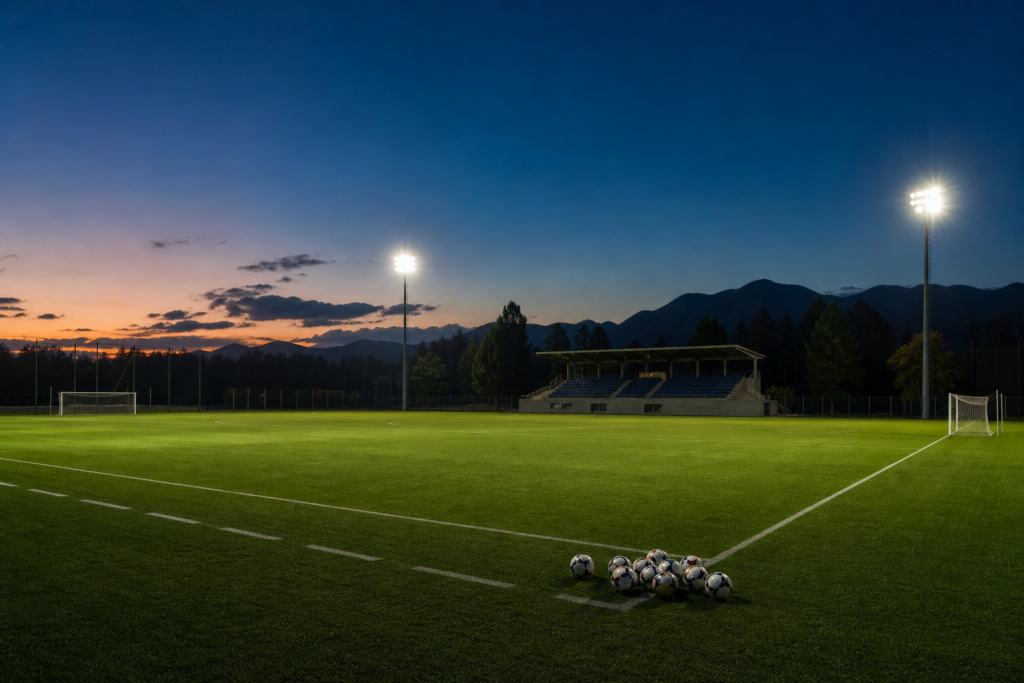Campo di allenamento illuminato per Atalanta-Mantova