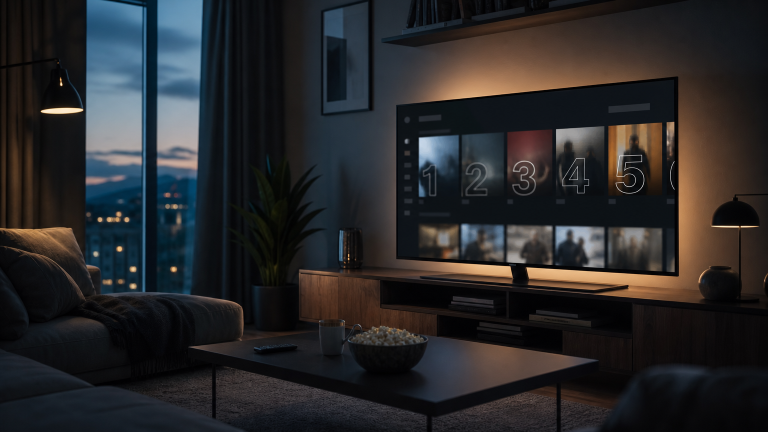 Schermo TV con classifica streaming generica