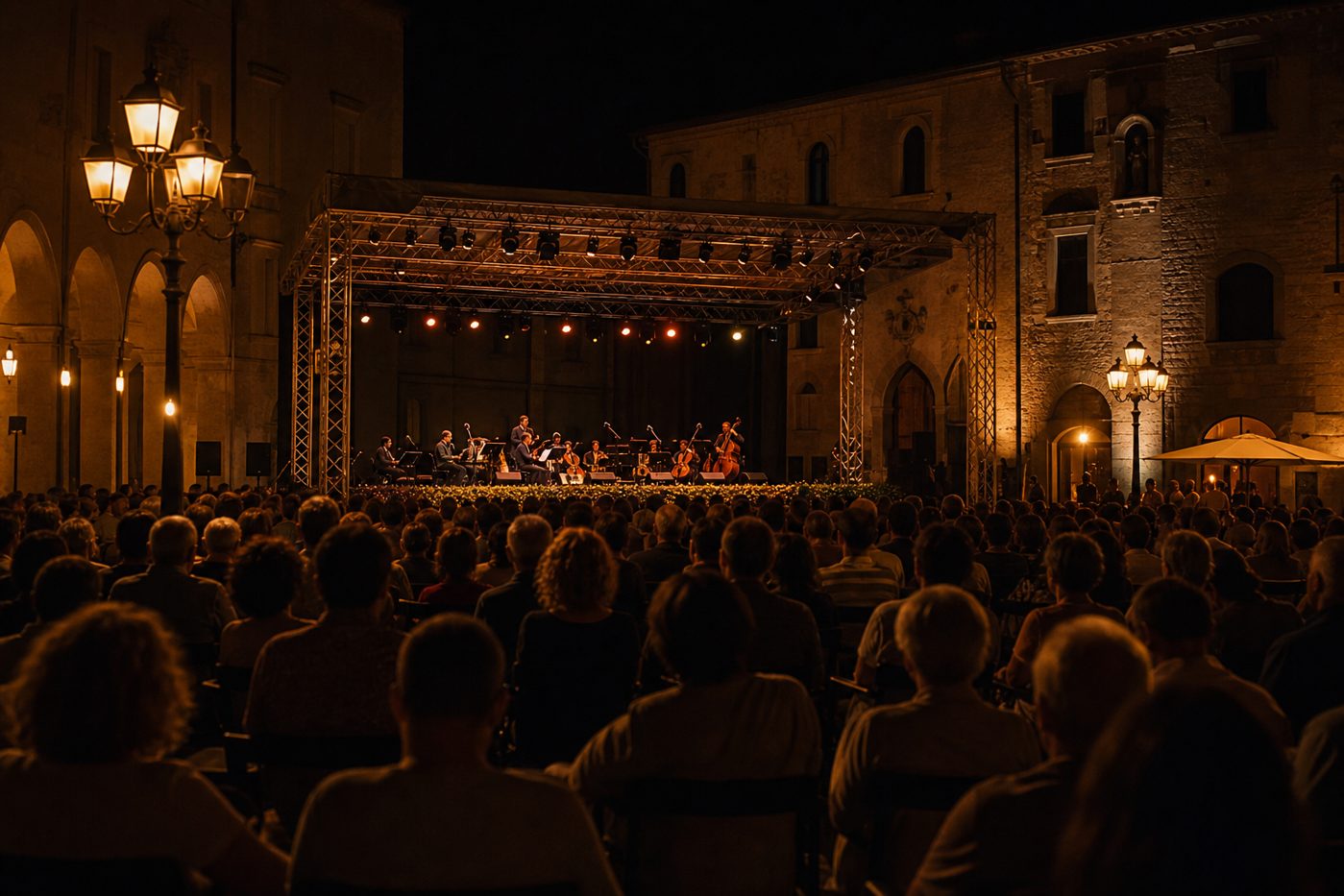 Concerto estivo in una piazza italiana