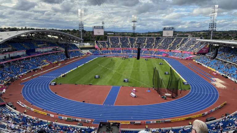 Alexander Stadium di Birmingham durante eventi di atletica