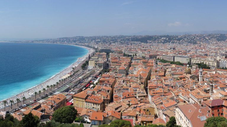 Vista di Nizza da Castle Hill per la tappa finale del Tour de France Femmes
