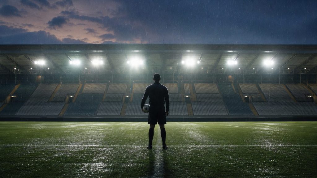 Stadio di calcio sotto la pioggia per il regolamento sui recuperi Serie A
