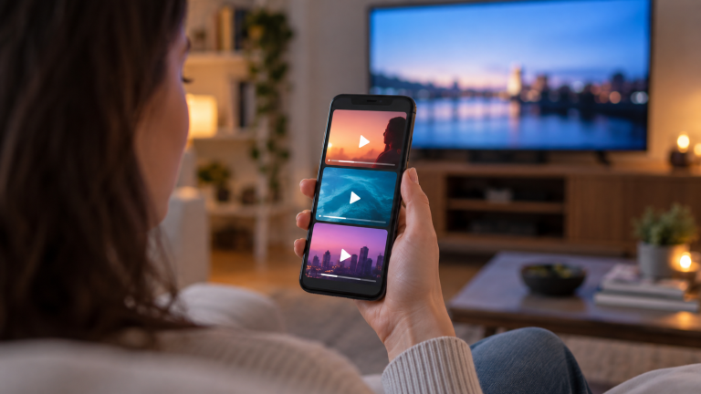 Smartphone in verticale per guardare microdrama in streaming