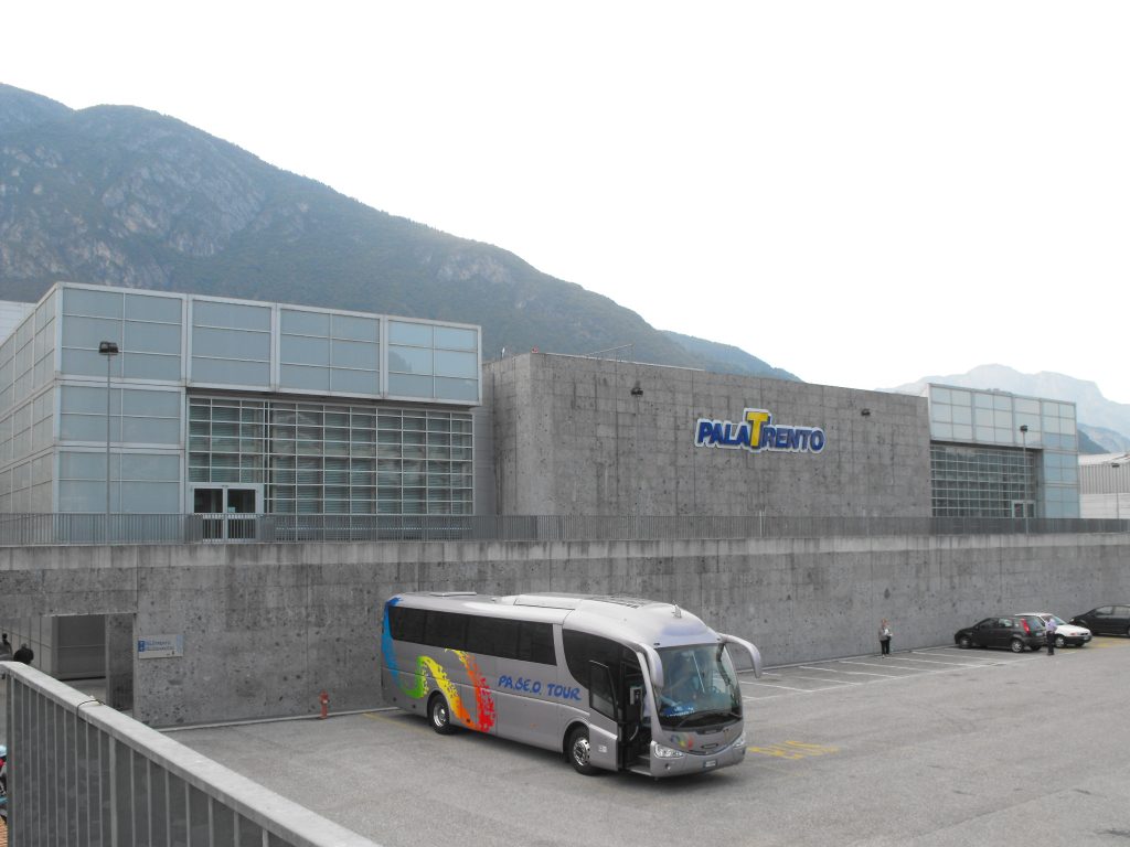 Esterno del PalaTrento a Trento per Trento-Chemnitz di EuroCup